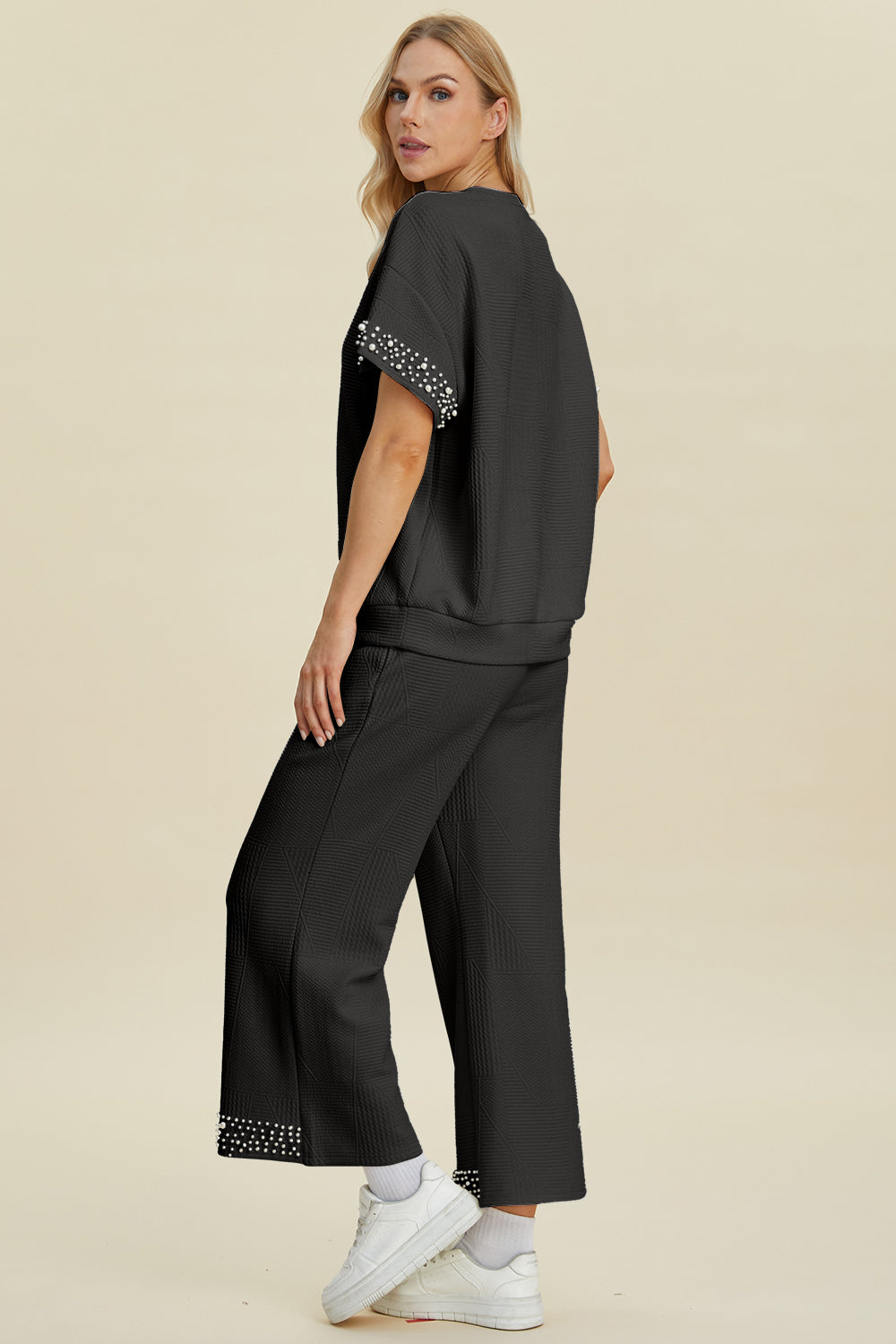 Double Take Full Size Pearl Detail Round Neck Top and Pants Set Tops/Jackets/Sweaters Clothing Tops Double Take Ship from USA TikTok Trendsi USPS Walmart Trendsi https://www.cyberehub.com