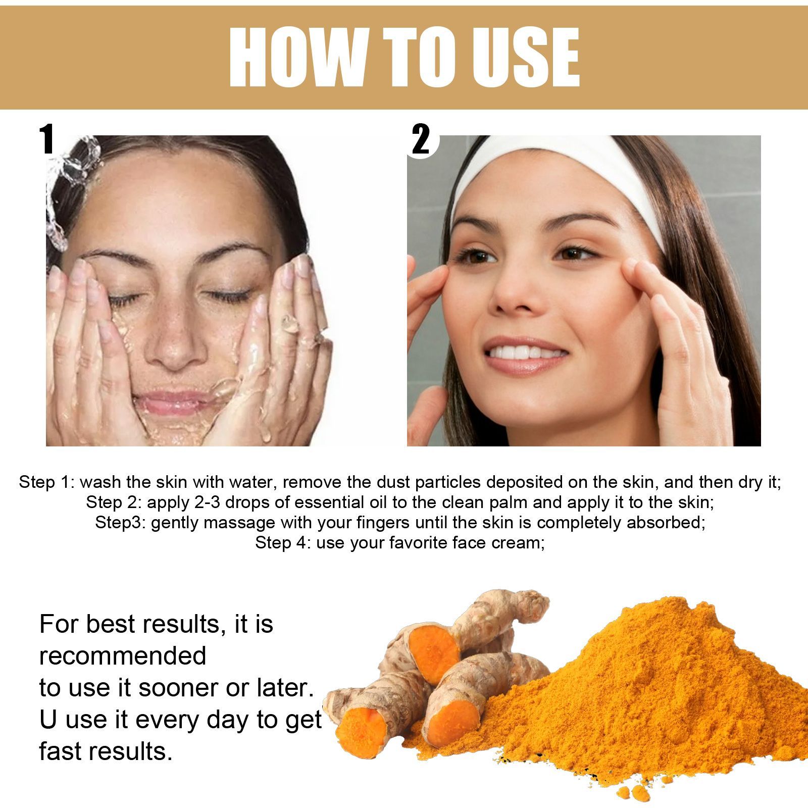 EELHOE Turmeric Dark Spot Correcting Serum Face Care Spot Moisturizing Nourishing Repairing Complexion Serum Health Beauty CJ USa USPS Muqe https://www.cyberehub.com