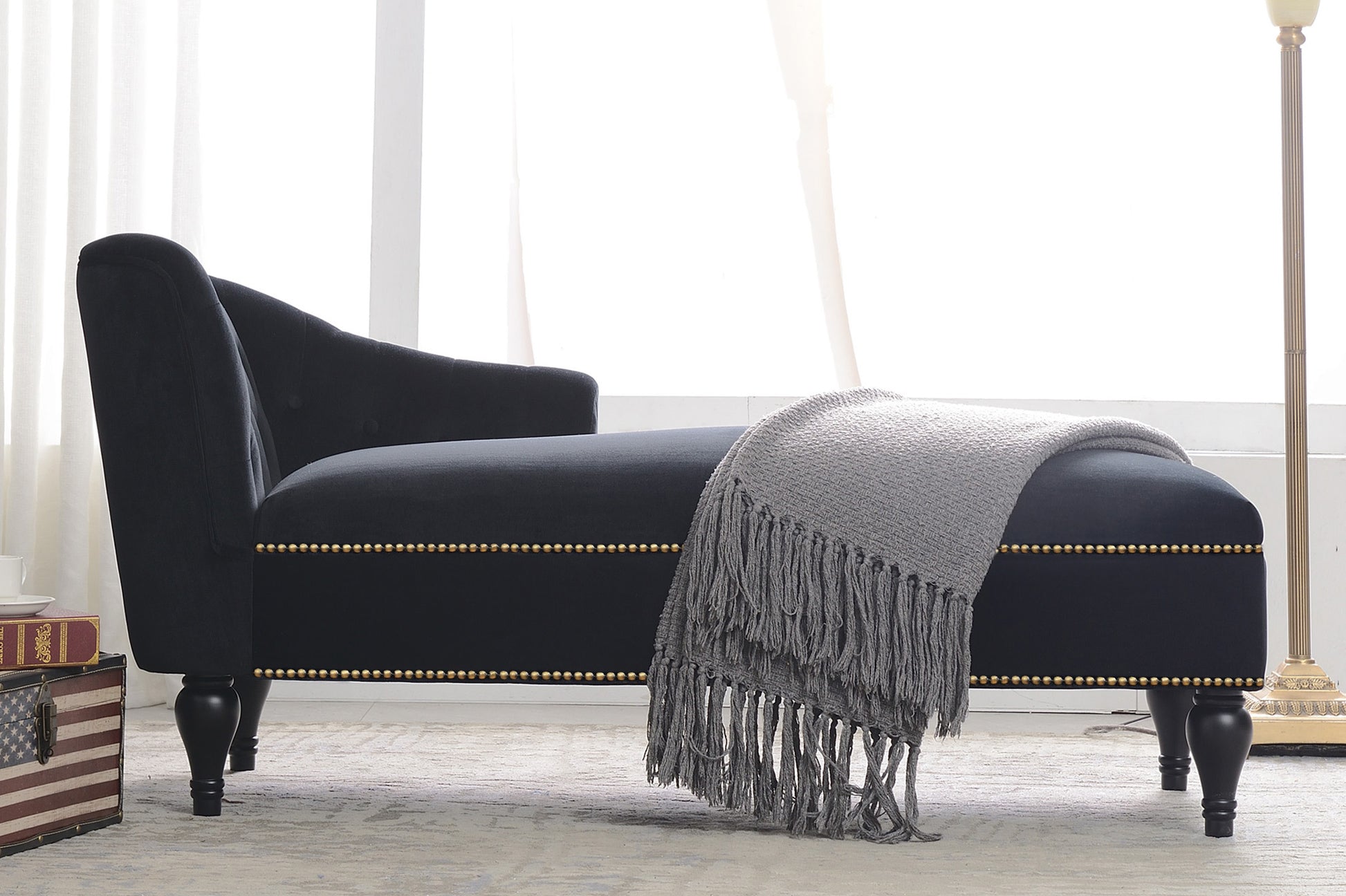 [New+Video] 58''Velvet Chaise Lounge,Button Tufted Right Arm Facing Lounge Chair with Nailhead Trim & Solid Wood Legs for Living Room or Office,Sleeper Lounge Sofa (New style of WF284880AAB) Giga GNJ Home Home & Garden Sofa Walmart Giga https://www.cyberehub.com