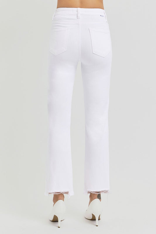 RISEN Full Size Tummy Control Elastic Band High Rise Crop Straight Jeans Bottoms Bottoms Clothing Pants RISEN Ship from USA Women Trendsi https://www.cyberehub.com