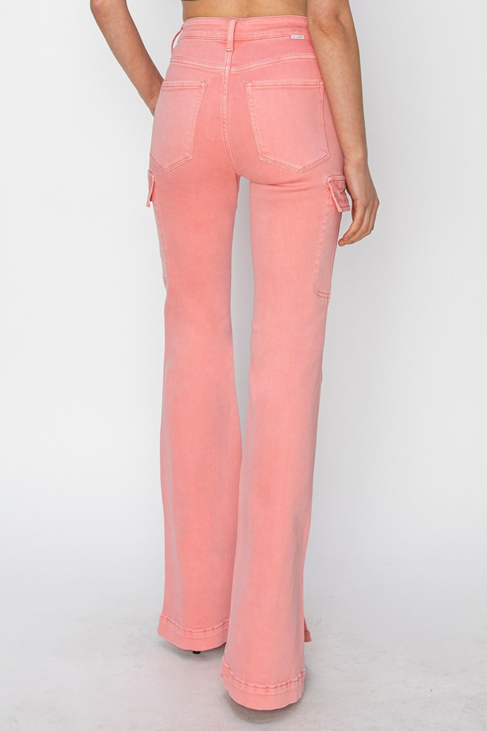 RISEN Full Size High Rise Side Slit Cargo Bootcut Jeans Bottoms Bottoms Clothing RISEN Ship from USA Women Trendsi https://www.cyberehub.com