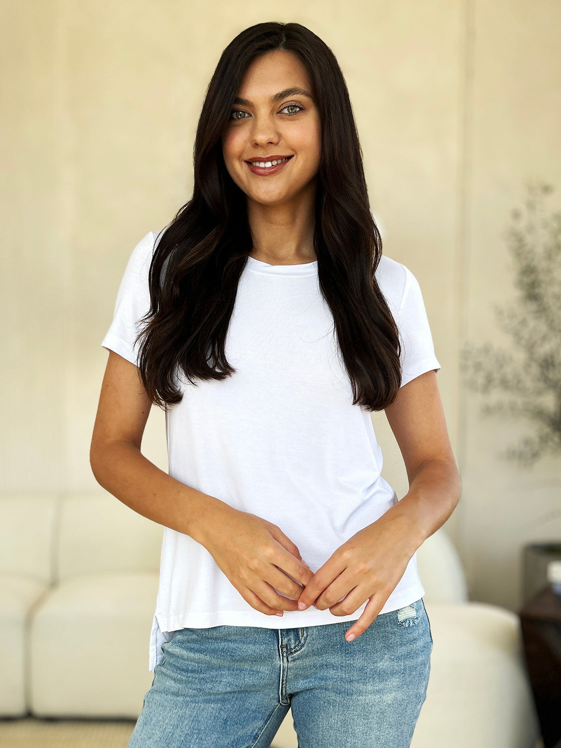 Basic Bae Full Size Round Neck Short Sleeve T-Shirt Apparel/Tops Basic Bae Ship from USA TikTok Tops Trendsi USPS Walmart Walmart Apparel Trendsi https://www.cyberehub.com