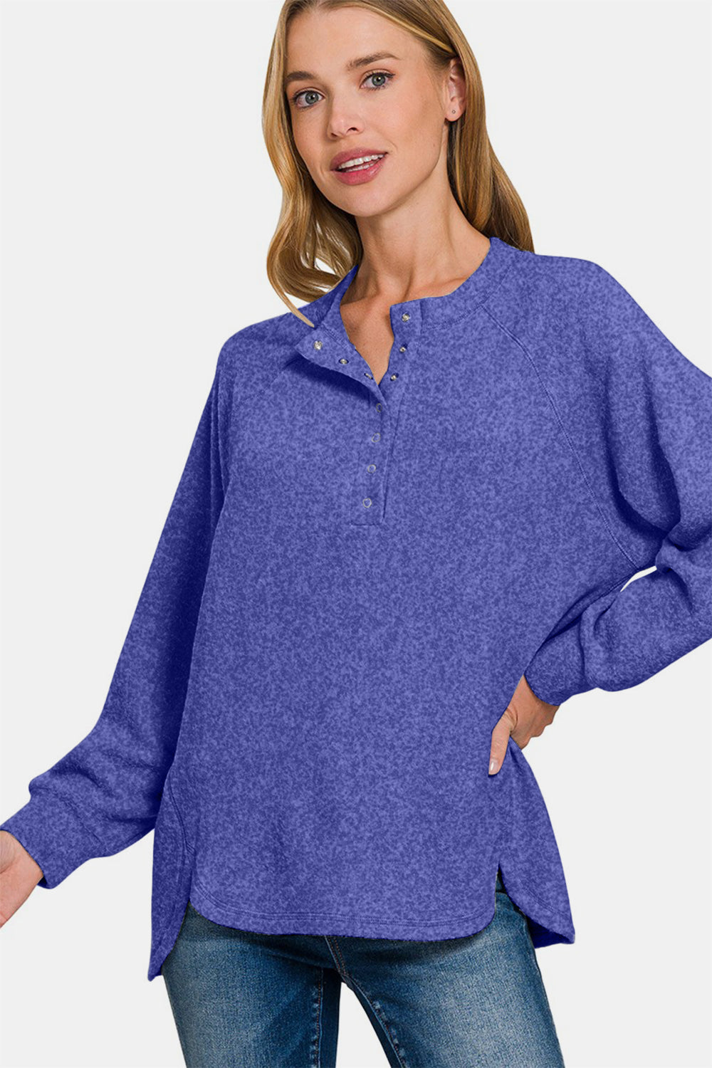 Zenana Full Size Brushed Melange Hacci High-Low Sweater Tops/Jackets/Sweaters Clothing Tops Ship from USA TikTok Trendsi USPS Walmart Zenana Trendsi https://www.cyberehub.com