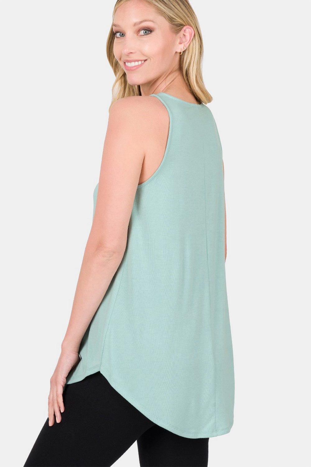 Zenana Round Neck Curved Hem Tank Apparel/Tops Ship from USA TikTok Tops Trendsi USPS Walmart Walmart Apparel Zenana Trendsi https://www.cyberehub.com