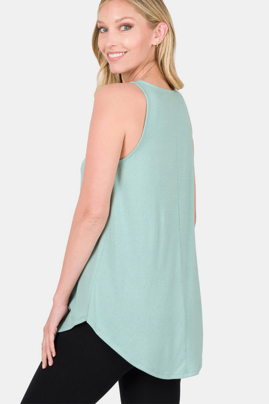 Zenana Round Neck Curved Hem Tank Apparel/Tops Ship from USA TikTok Tops Trendsi USPS Walmart Walmart Apparel Zenana Trendsi https://www.cyberehub.com