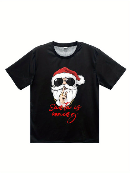 Men's Holiday Santa Claus 3D Printed T-shirt - Casual Round Neck Short Sleeved, Breathable Polyester Fiber For Summer Outdoor Fun Apparel/Shirt/Graphic Shirt SNULLO https://www.cyberehub.com