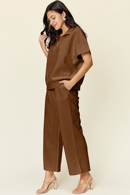 Double Take Full Size Texture Half Zip Short Sleeve Top and Pants Set Apparel/Tops Double Take Ship from USA TikTok Tops Trendsi USPS Walmart Walmart Apparel Trendsi https://www.cyberehub.com