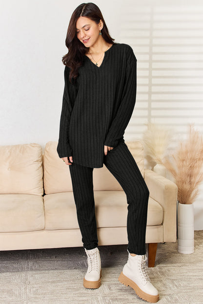 Basic Bae Full Size Notched Long Sleeve Top and Pants Set Apparel/Tops Basic Bae Ship from USA TikTok Tops Trendsi USPS Walmart Walmart Apparel Trendsi https://www.cyberehub.com