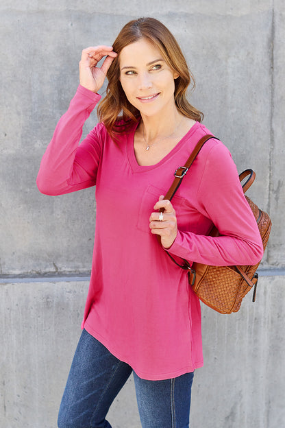 Basic Bae Full Size V-Neck Long Sleeve Top Apparel/Tops Basic Bae Ship from USA TikTok Tops Trendsi USPS Walmart Walmart Apparel Trendsi https://www.cyberehub.com