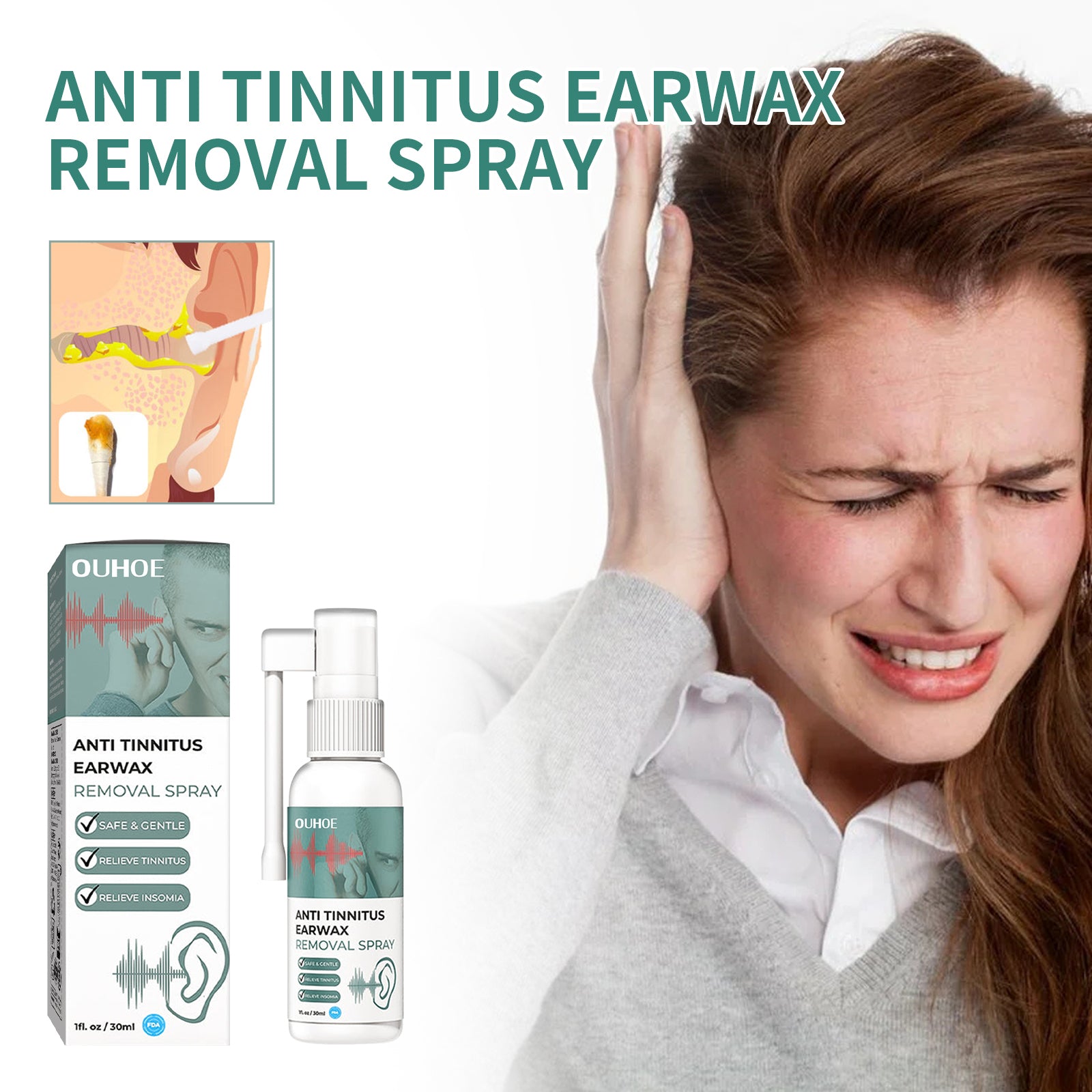 Tinnitus Spray, Relieve Tinnitus Earplug Clean Earwax Ear Health Care Spray Health Eprolo https://www.cyberehub.com