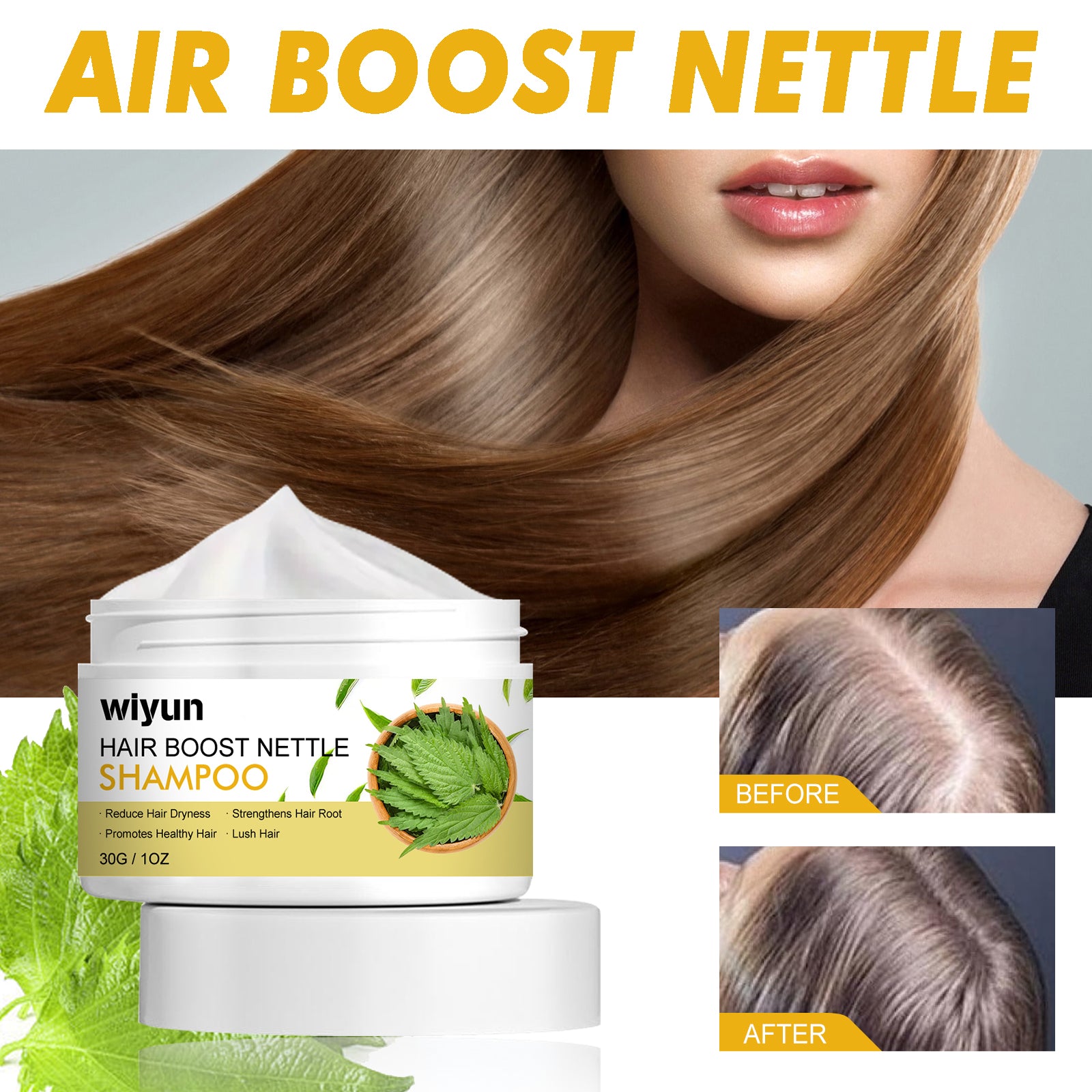 WIYUN Hair Boost Nettle Shampoo, Deep Cleansing Scalp Moisturizing Repair Solid Hair Dense Anti-Fall Smoothing Hair Care Shampoo Health Eprolo https://www.cyberehub.com