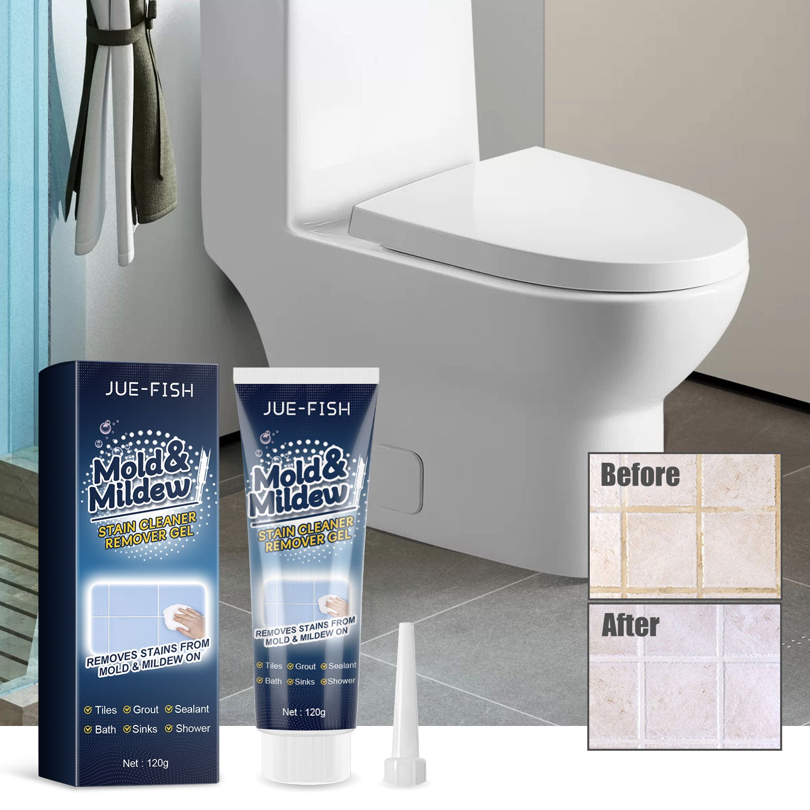 Jue-Fish Mildew Remover Gel Multi-functional Mildew Remover Wall Tile Gap Bathroom Ceiling Cleaner Home Eprolo https://www.cyberehub.com