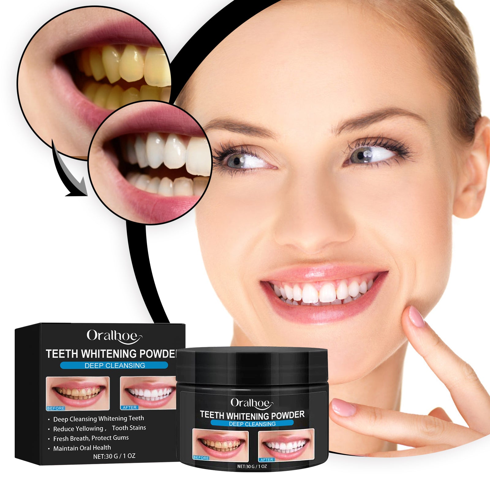 Teeth Whitening Powder, Teeth whitening beauty teeth cleaning tartar teeth yellow smoke teeth care for the mouth Health & Beauty Health Eprolo https://www.cyberehub.com