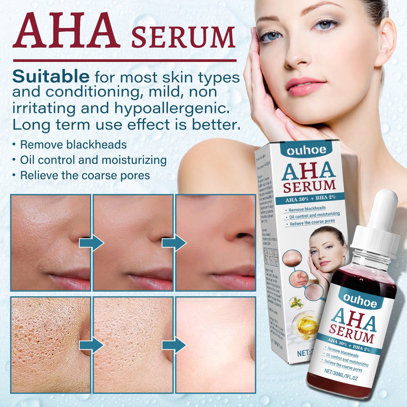 AHA Hydrolytic Extract, Smooths Fine lines, Tights Pores, Moisturizes Brightening And Repairing Skin Essence Health Eprolo https://www.cyberehub.com
