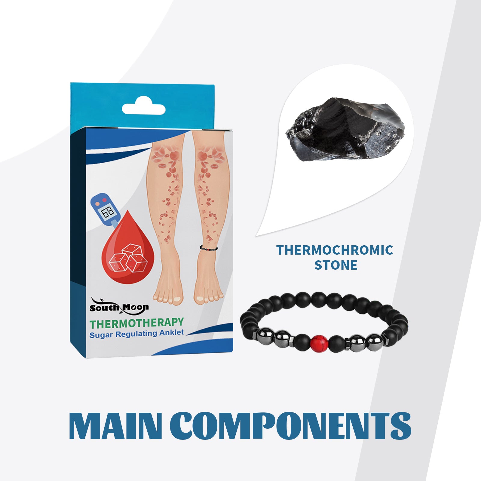 Nursing Foot Chain, Soothing Dizziness Body Discomfort Sugar Relief Health Care Anklet Health Eprolo https://www.cyberehub.com