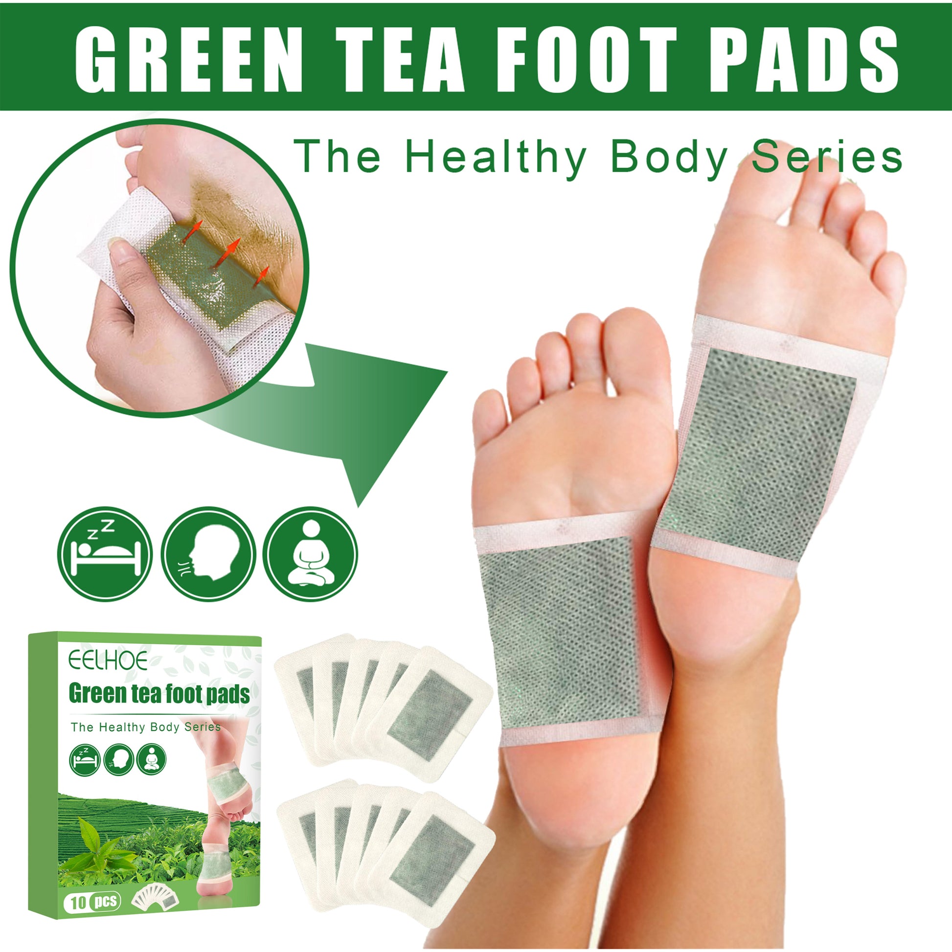 Green Tea Foot Patch, Improves Sleep Quality And Relieves Muscle Tension And Body Stress Foot Care Patch Health Eprolo https://www.cyberehub.com