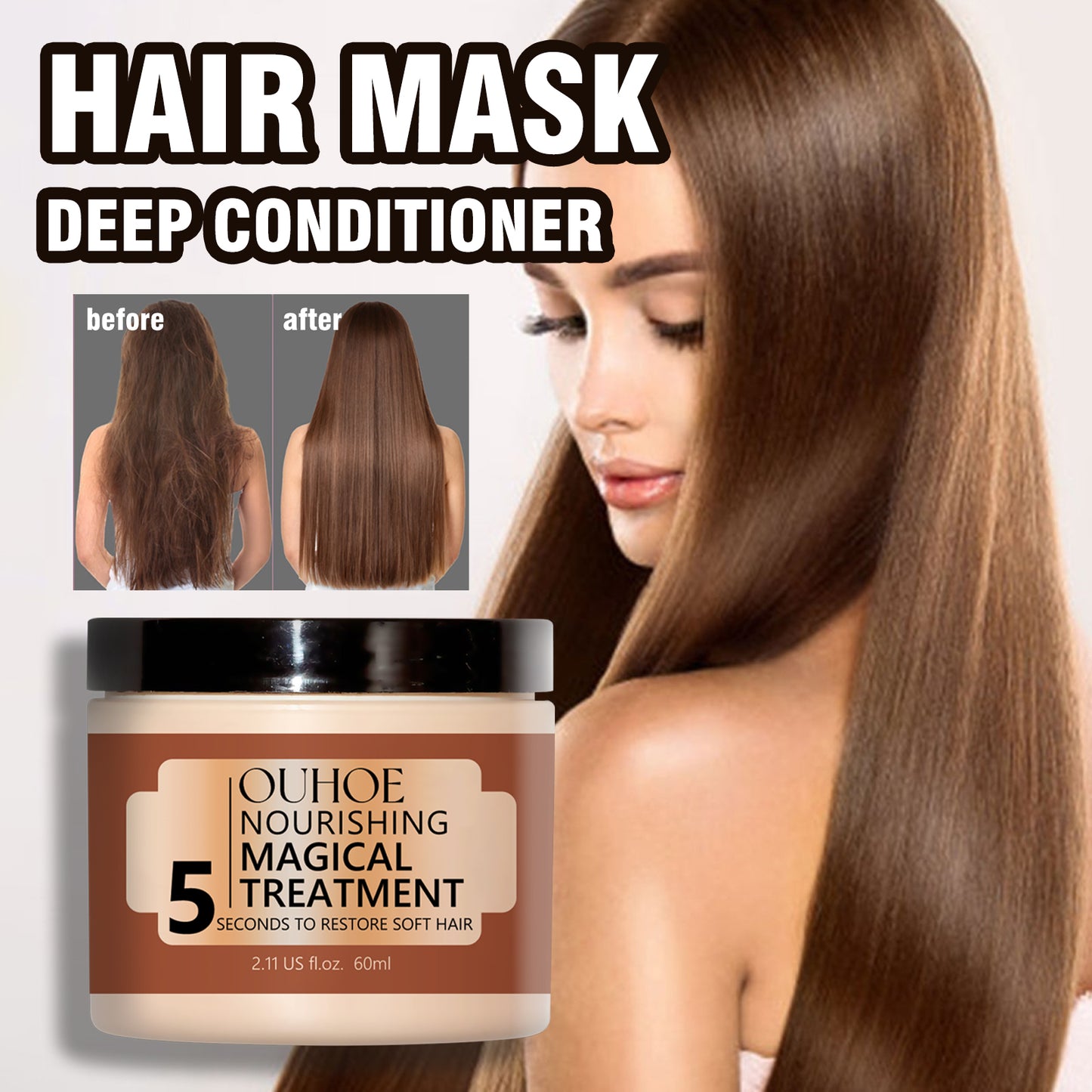 OUHOE Nourishing Hair Mask, Repair Hair Dye, Perm, Split End Dry Damage, Moisturize And Smooth Hair Mask Health Eprolo https://www.cyberehub.com