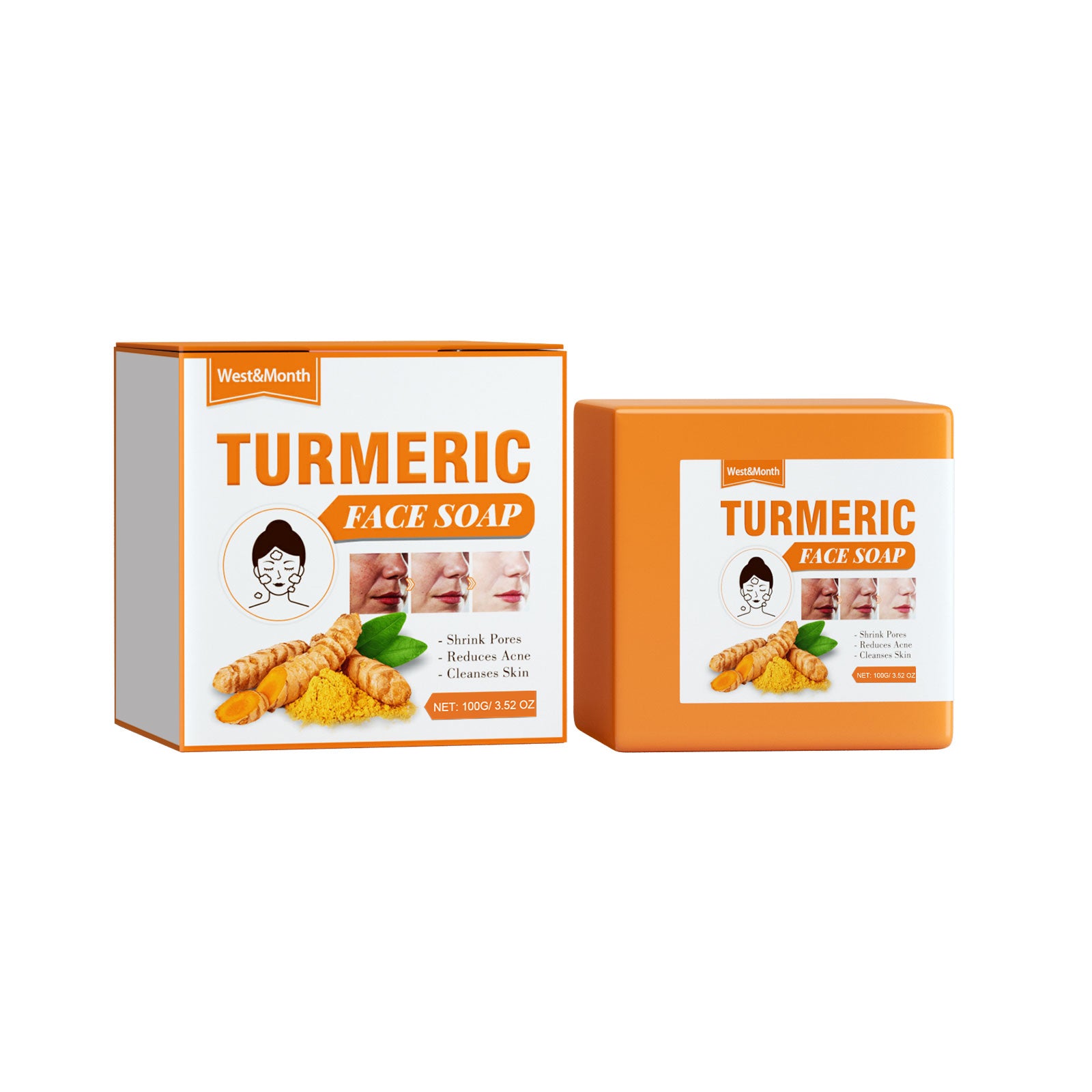 Turmeric Face Soap, Face Repair Gentle Cleansing, Fade Spots And Smooth Fine Lines Cleaner Soap default title Health Eprolo https://www.cyberehub.com