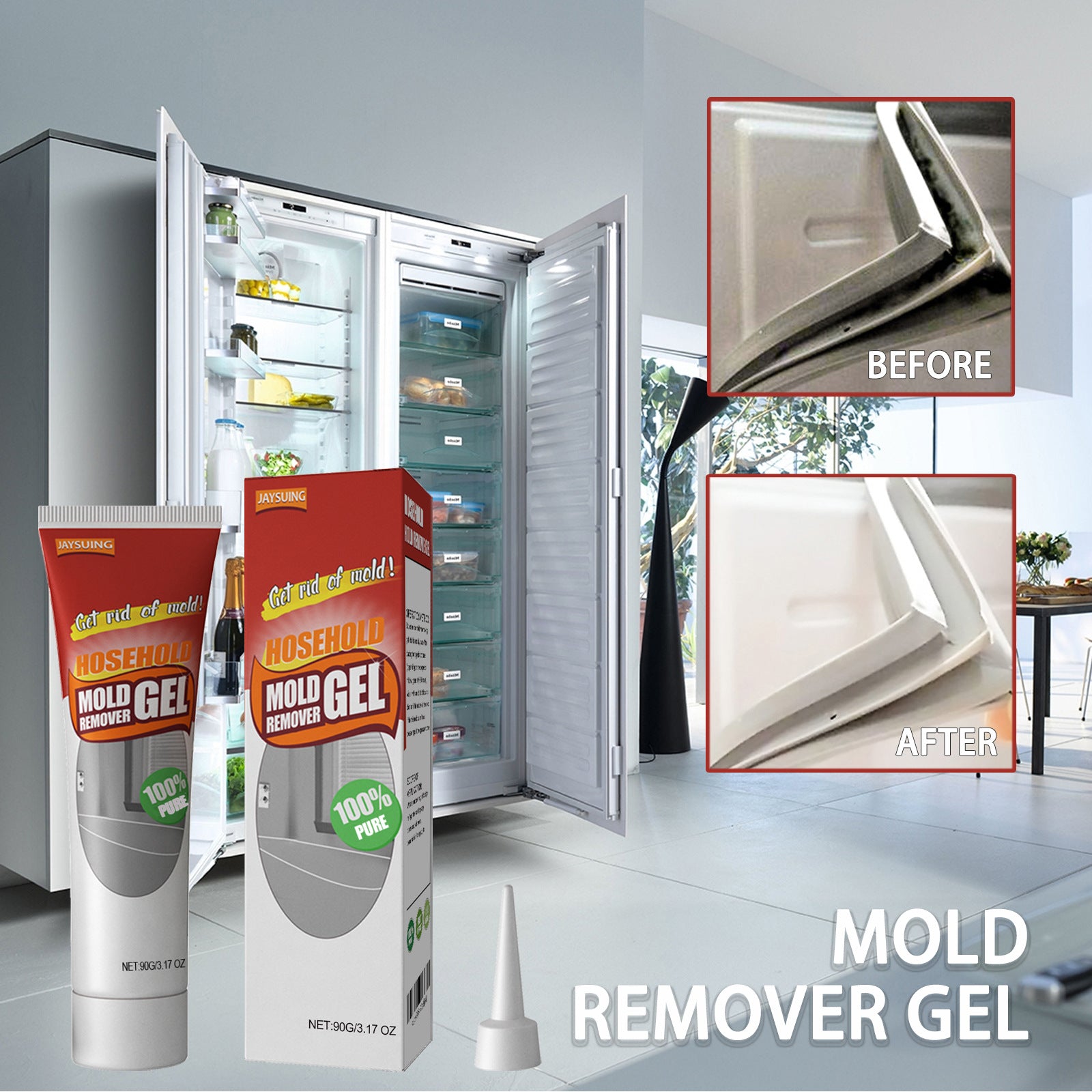 Jaysuing Wall Mold Removal Gel, Wall Wall Bathroom Kitchen White Mold Removal Gel Home & Garden Home Goods Eprolo https://www.cyberehub.com