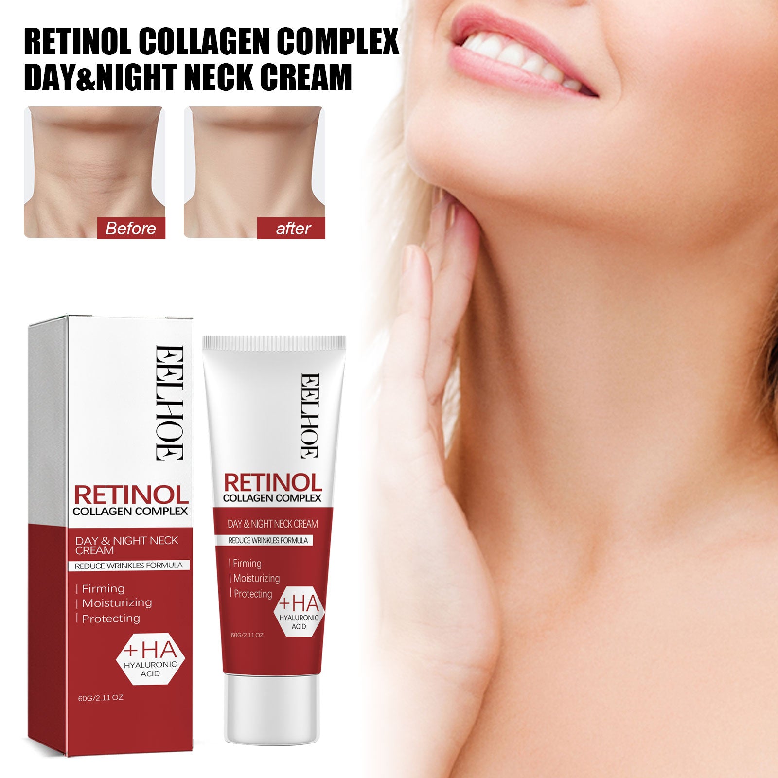 Retinol Collagen Complex Day&Night Neck Cream, Moisturizing And Desalting Neck Lines Fine Lines Swan Neck Lift Firming Cream Health Eprolo https://www.cyberehub.com