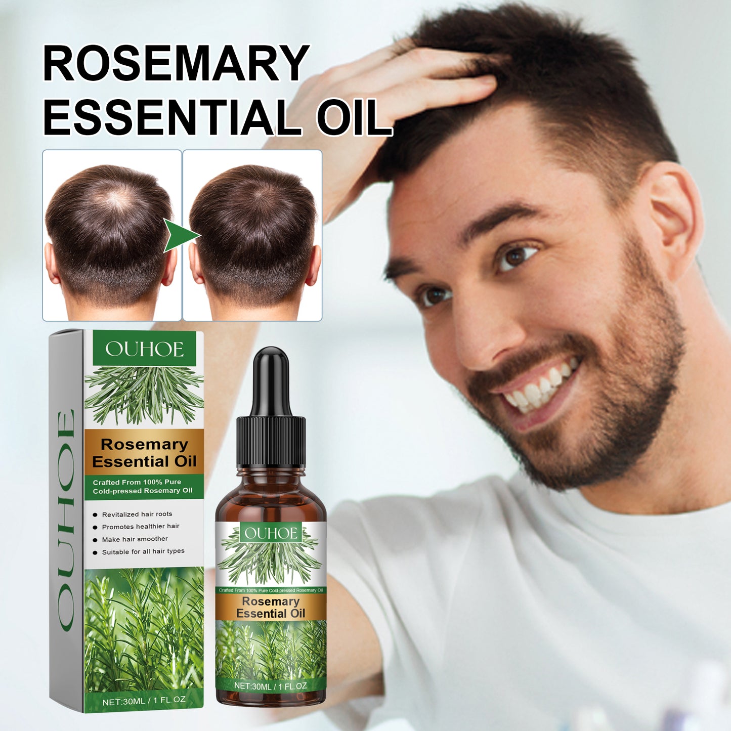 Rosemary Essential Oil, Repair Solid Hair Strong And Moisturizing Hair Roots Thick And Supple Hair Care Essential Oil Health & Beauty Health Eprolo https://www.cyberehub.com