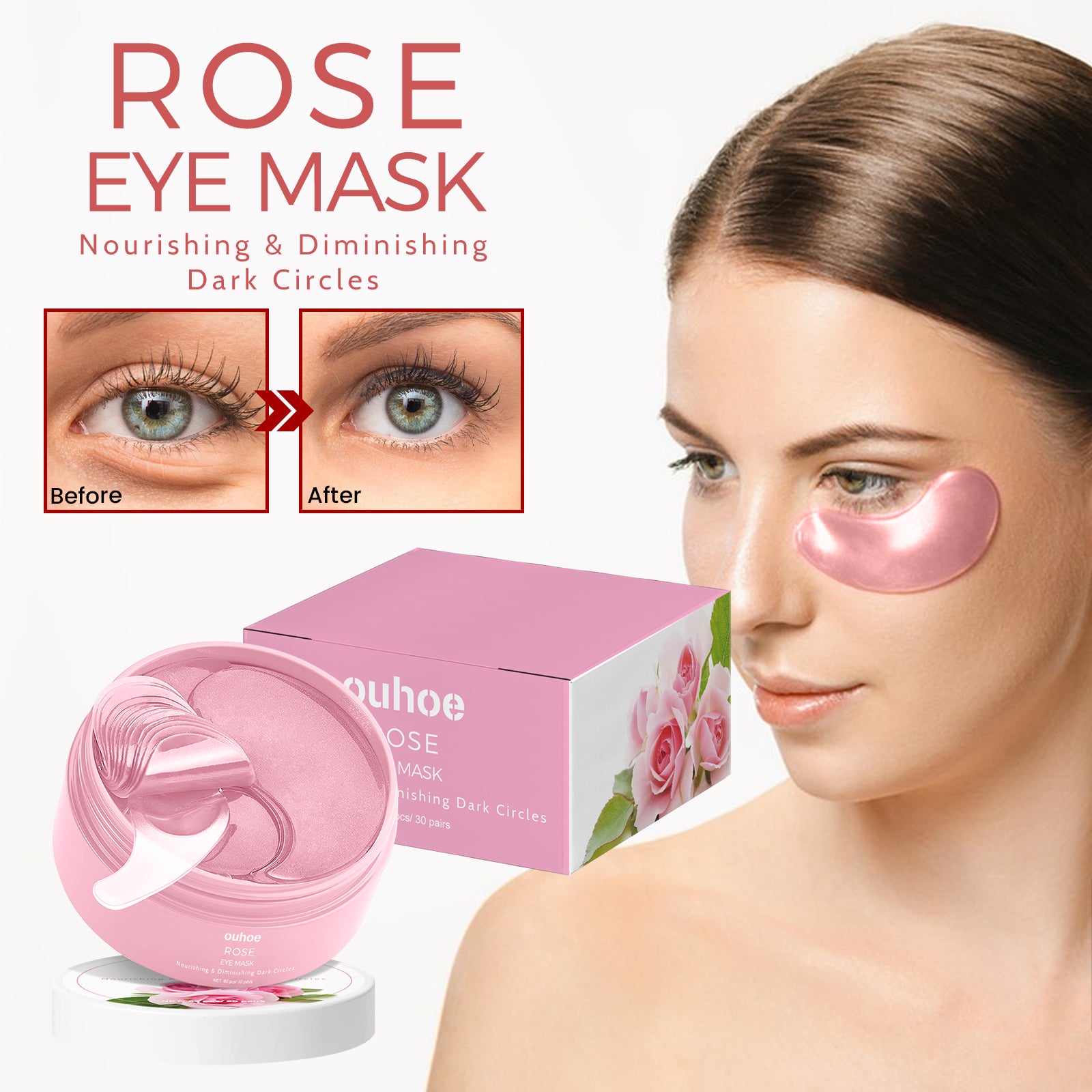 Pink Rose Eye Mask, Reduces Fine Lines, Bags, Dark Circles, Moisturizes And Tights Skin Care Eye Mask Health Eprolo https://www.cyberehub.com