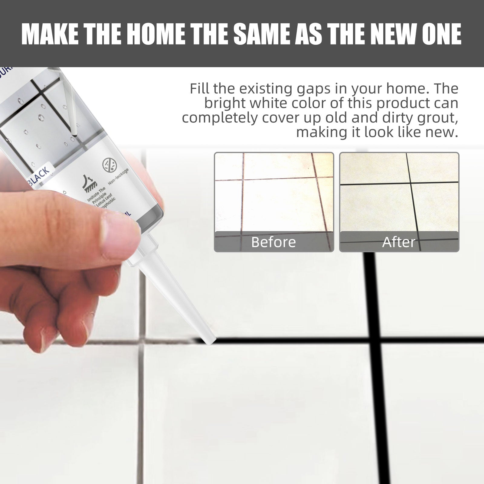 Tile Refill Agent, Kitchen Bathroom Waterproof Floor Mildew Proof Joint Tile Tip Sealant Home Eprolo https://www.cyberehub.com