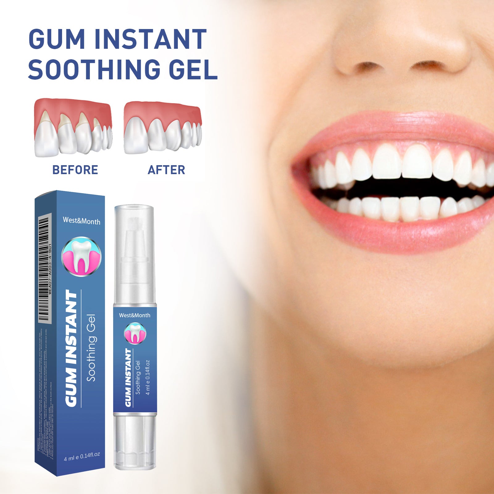 WestMonth Gum Instant Soothing Gel, Relieve Gums Swelling And Pain Clean Teeth Plaque Stains And Whiten Teeth Gel Health Eprolo https://www.cyberehub.com