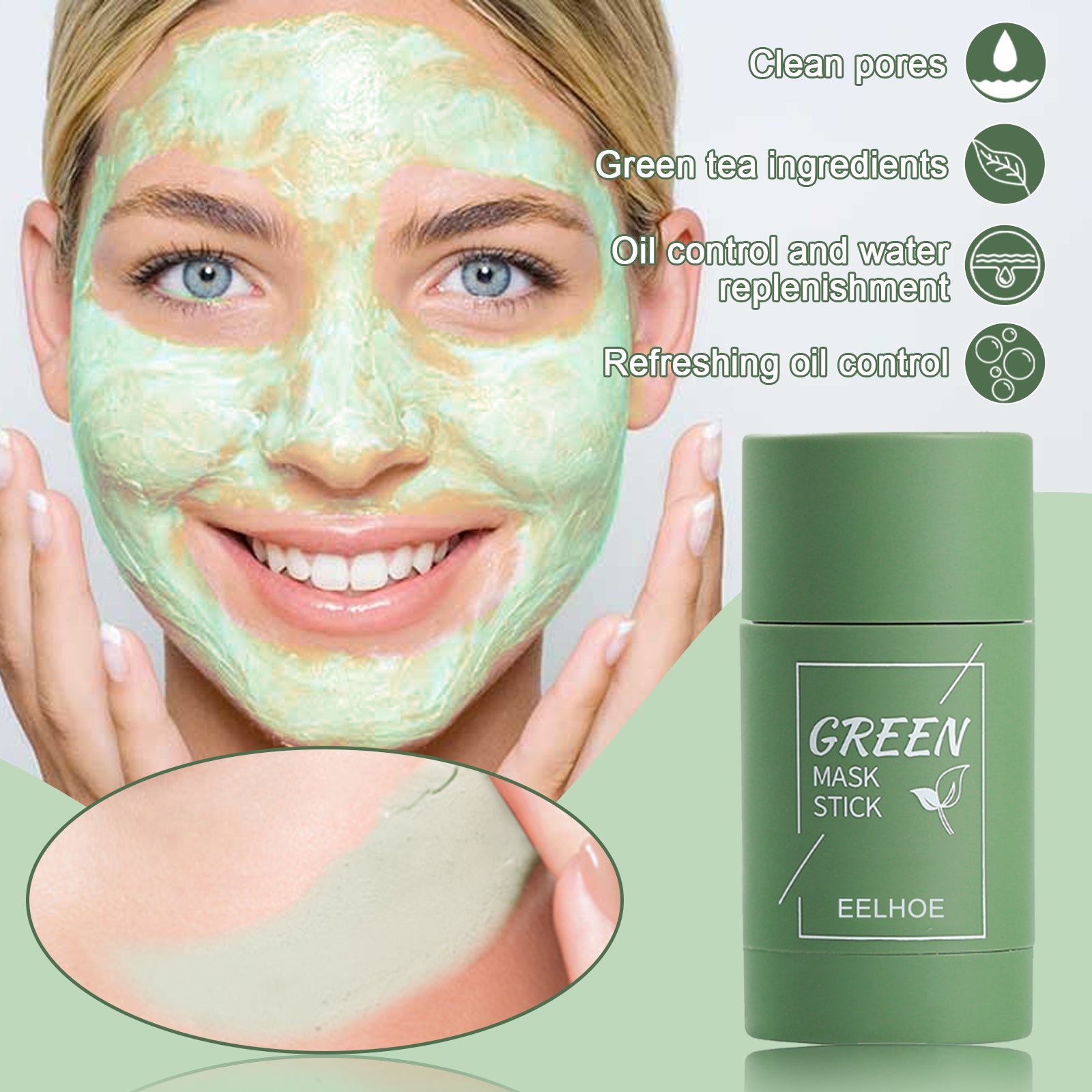 Green Tea Solid Mask, Deep Cleansing Hydrating Mask Stick Pore-Narrowing Paste Mask Stick Health Eprolo https://www.cyberehub.com