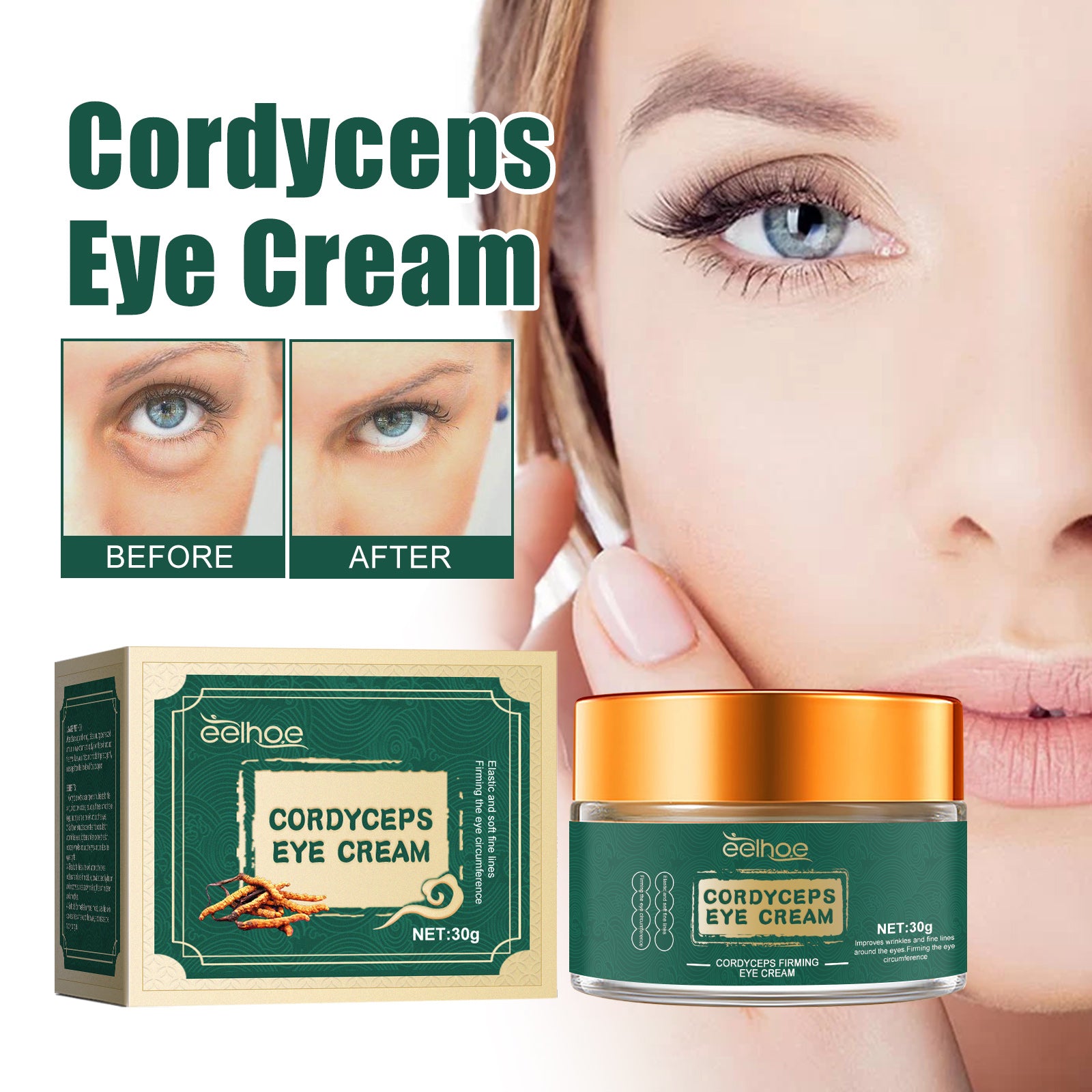 Cordyceps Eye Cream, Anti-wrinkle Hydrating Brightening Care Eye Cream Health Eprolo https://www.cyberehub.com