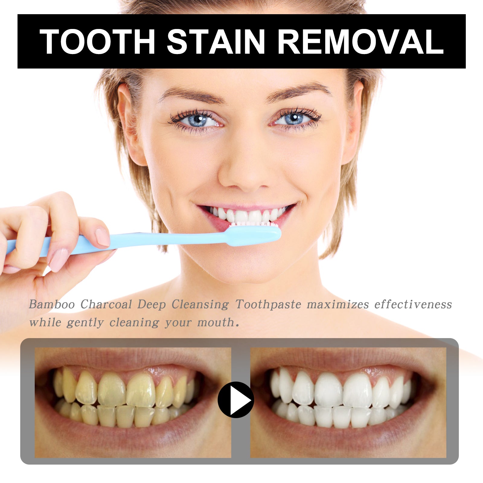 Bamboo Charcoal Whitening Toothpaste Dazzling Teeth Strong Enamel Easy Stain Removal Fresh Breath Bamboo Charcoal Toothpaste Health & Beauty Health Eprolo https://www.cyberehub.com
