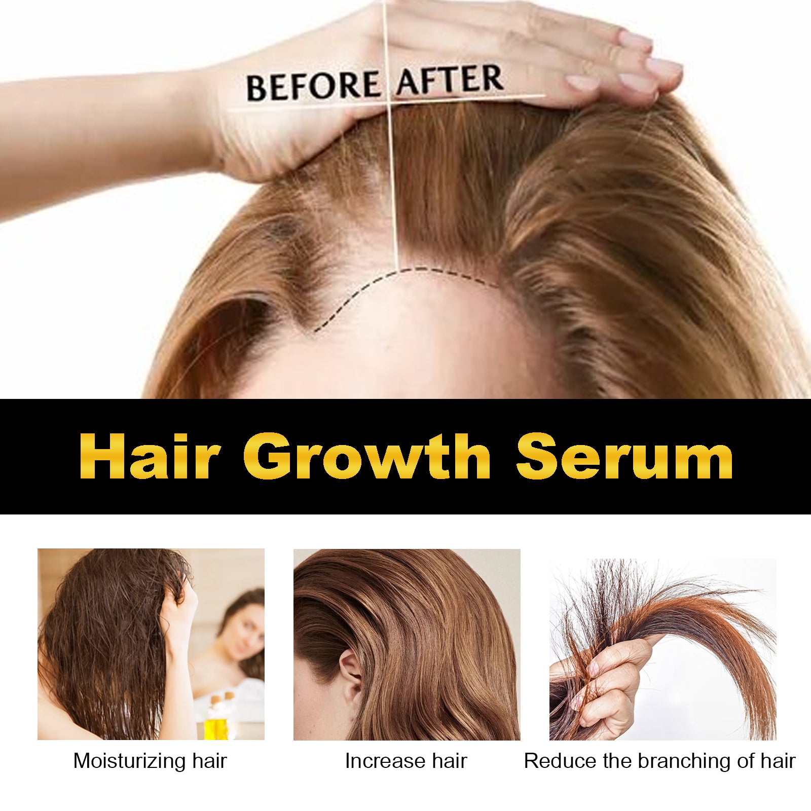 HOEGOA Hair Growth Serum, Dense Hair Repair Dry And Irritated Hair Moisturizing Hair Dense Hair Care Essential Oil Health Eprolo https://www.cyberehub.com
