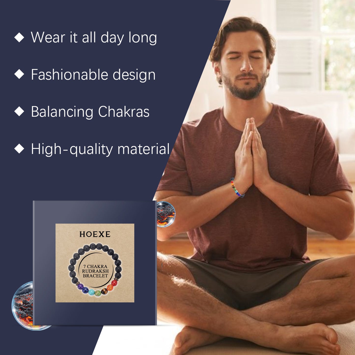 Colorful Volcanic Stone Bracelet Jewelry Beads Bracelet Colorful Volcanic Stone Bracelet Adjustable Braided Beading HOEXE eprolo https://www.cyberehub.com