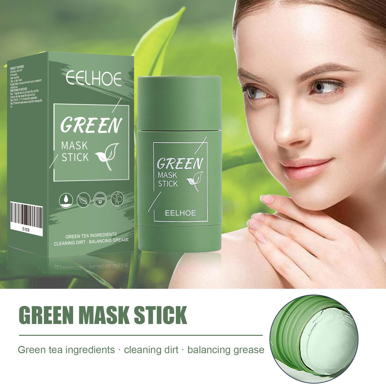 Green Tea Solid Mask, Deep Cleansing Hydrating Mask Stick Pore-Narrowing Paste Mask Stick Health Eprolo https://www.cyberehub.com