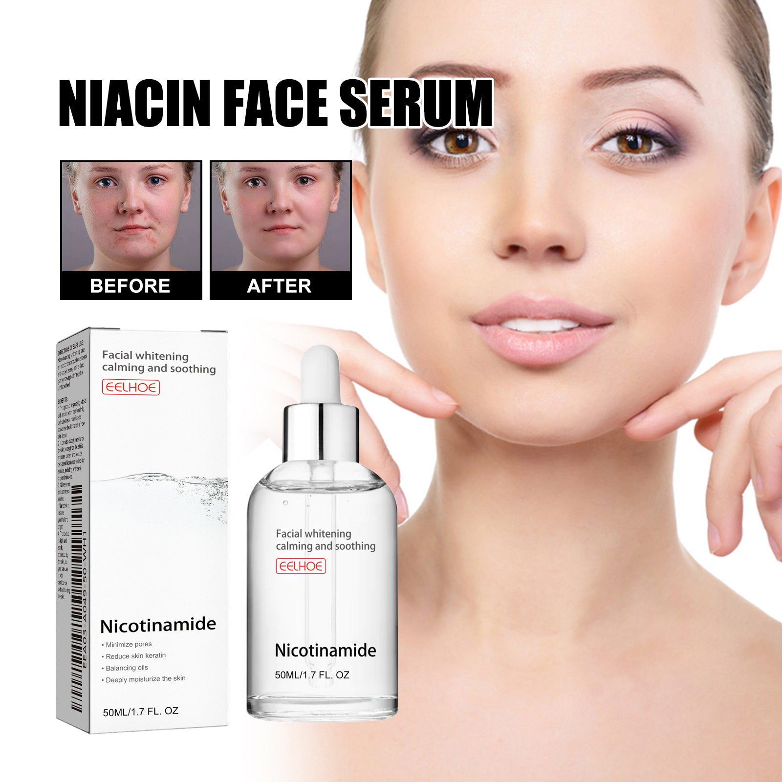 Nicotinic Acid Face Essence Lighten Acne Marks, Moisturize Pores, Shrink And Whiten Skin Beauty Essence Health Eprolo https://www.cyberehub.com