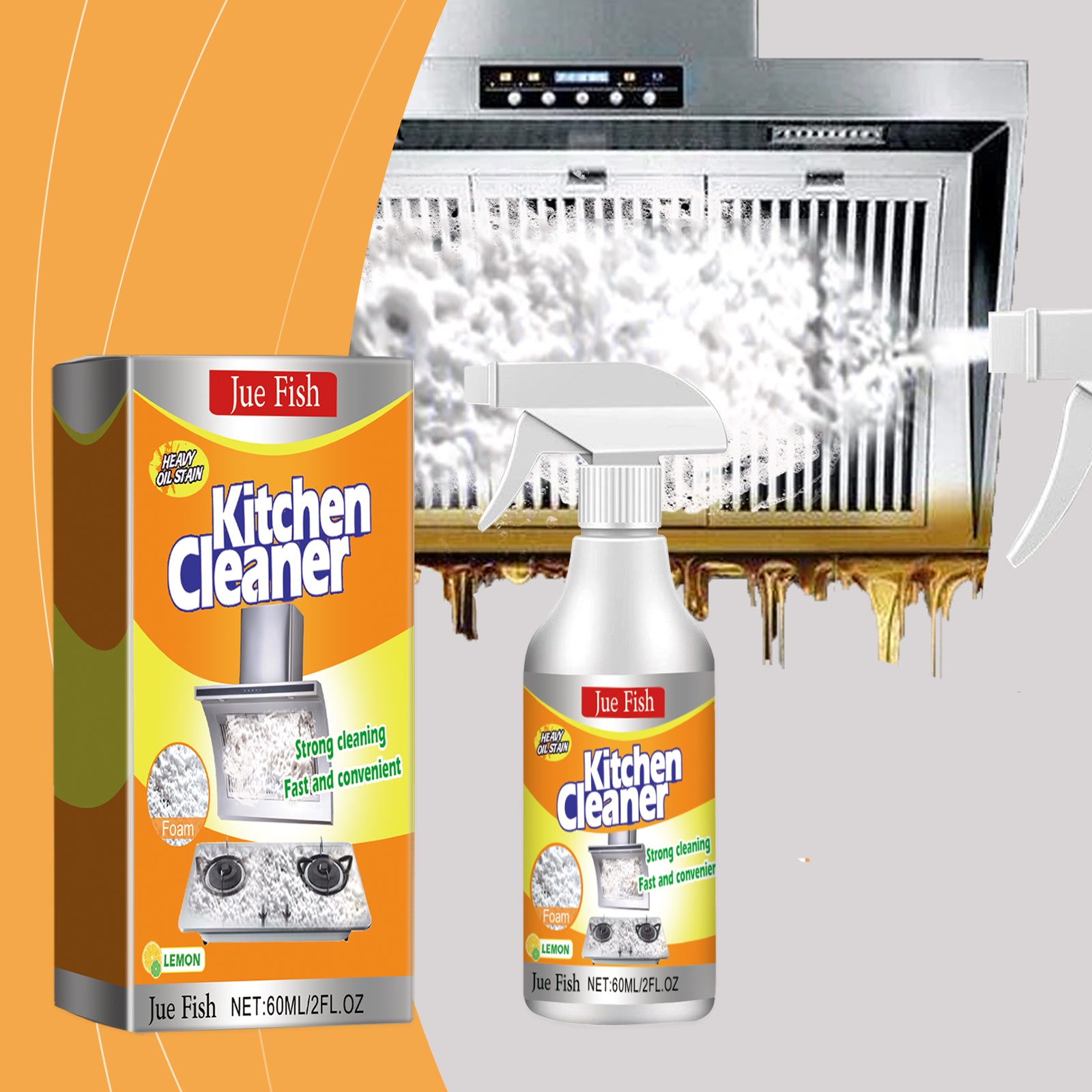 Jue-Fish Kitchen Foam Cleaner, Household Kitchen Hood Heavy Oil Foam Cleaner Oil Clean Home & Garden Home Goods Eprolo https://www.cyberehub.com