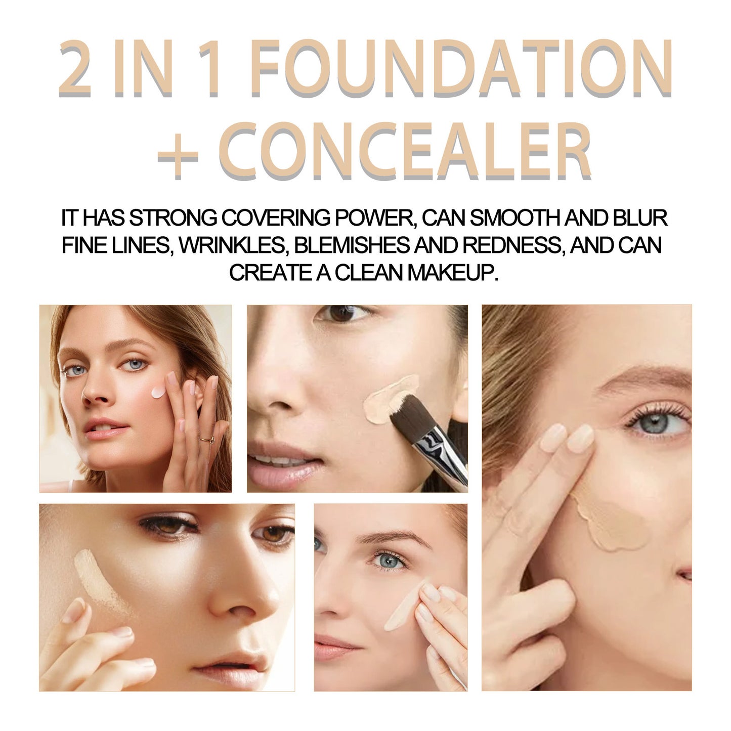 Jaysuing 2 In 1 Foundation + Concealer, Blemish Print Natural Concealer Long-Lasting Makeup Invisible Pore Concealer Health Eprolo https://www.cyberehub.com