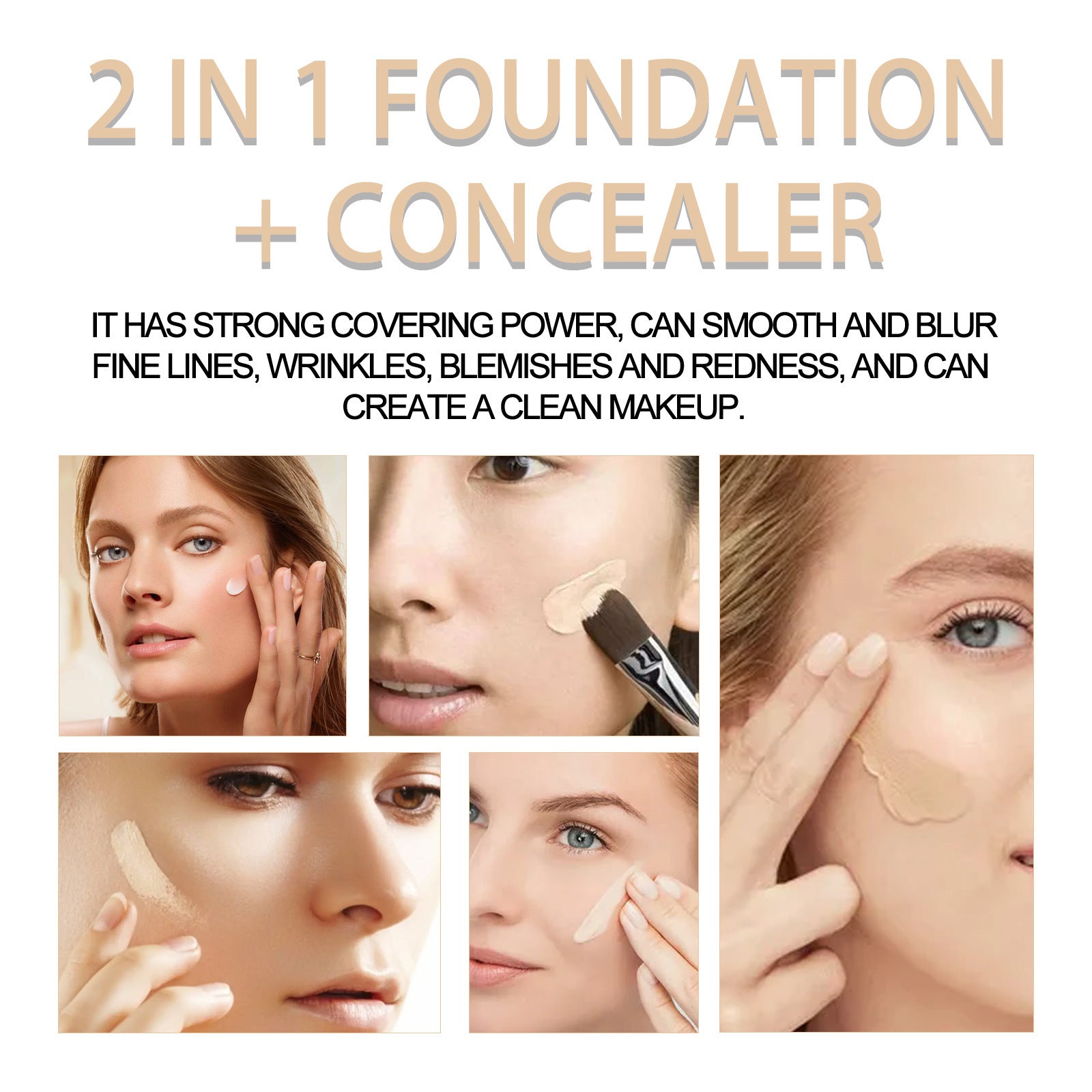 Jaysuing 2 In 1 Foundation + Concealer, Blemish Print Natural Concealer Long-Lasting Makeup Invisible Pore Concealer Health Eprolo https://www.cyberehub.com
