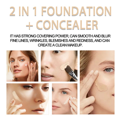 Jaysuing 2 In 1 Foundation + Concealer, Blemish Print Natural Concealer Long-Lasting Makeup Invisible Pore Concealer Health Eprolo https://www.cyberehub.com