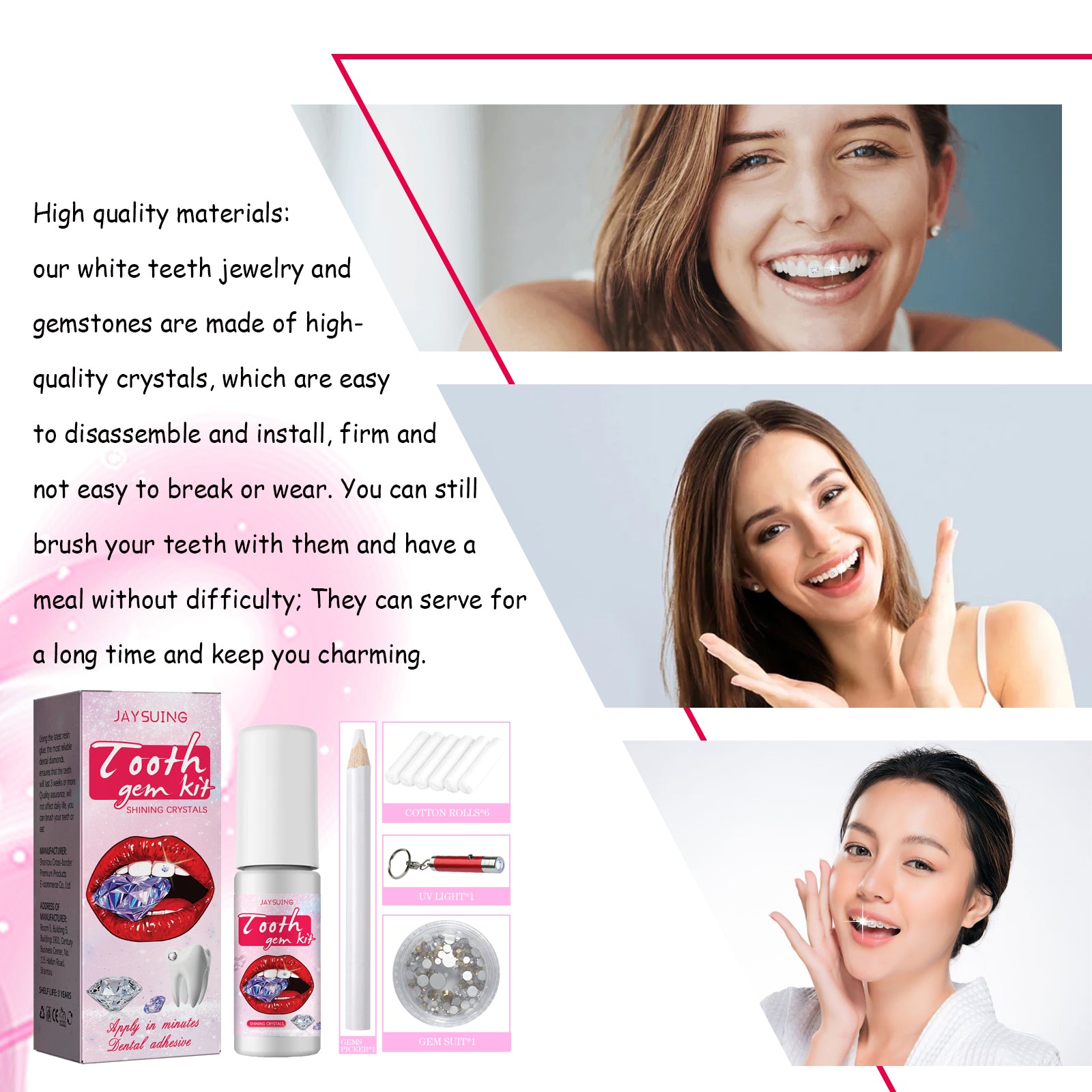 Jaysuing Tooth Gem Kit, Accessories Easy To Remove And Install Crystal Dental Drill Tooth Embellish Glitter Stick Health Eprolo https://www.cyberehub.com