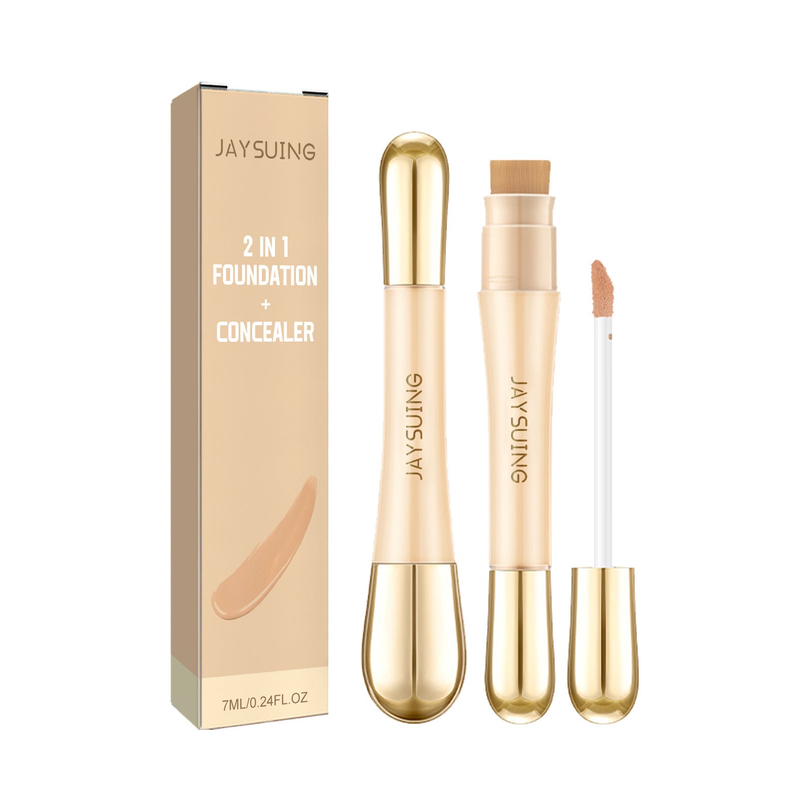 Jaysuing 2 In 1 Foundation + Concealer, Blemish Print Natural Concealer Long-Lasting Makeup Invisible Pore Concealer default title Health Eprolo https://www.cyberehub.com