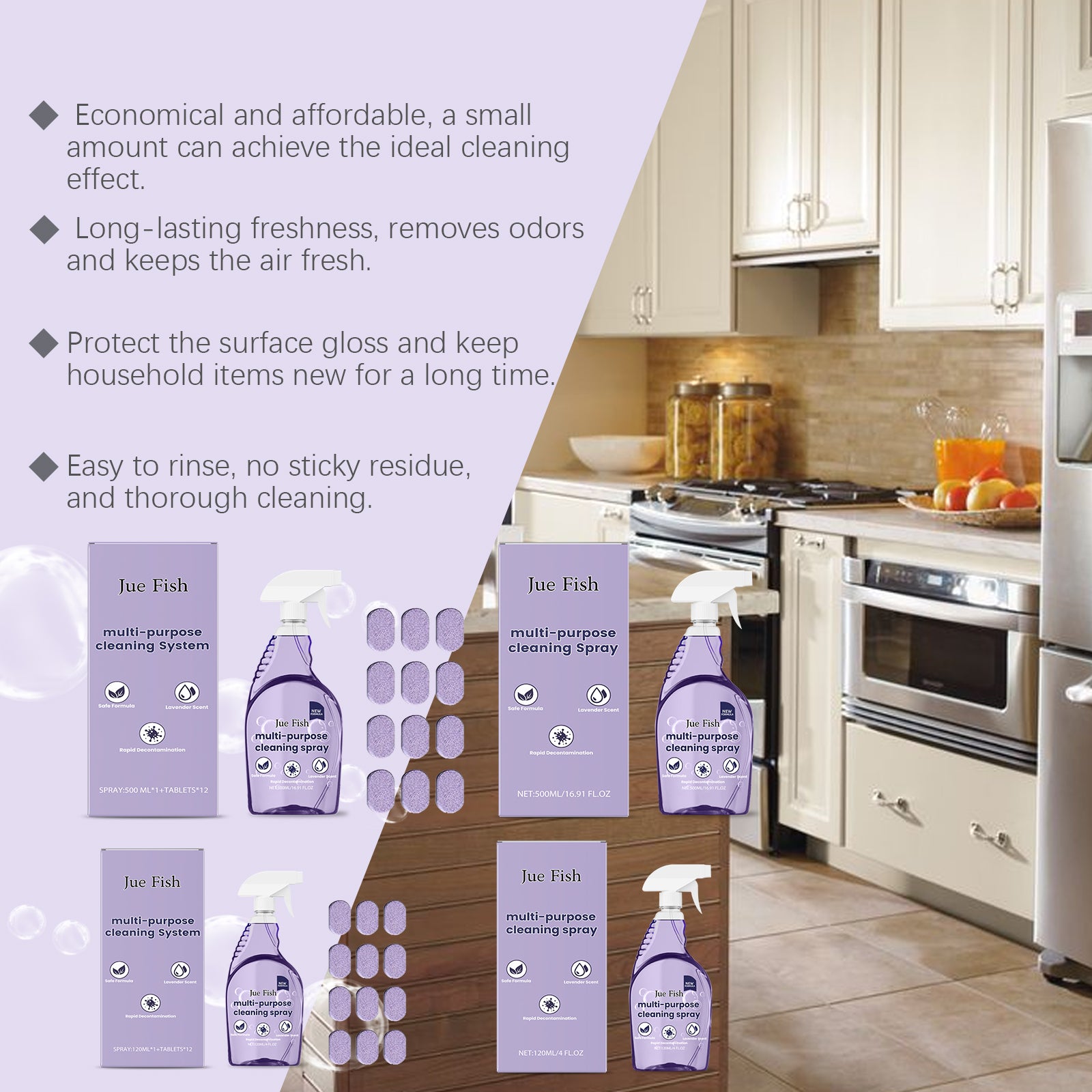 Jue-Fish Multi-Purpose Cleaner Easily Cleans Grease Stains On Cooktops And Utensils Home & Garden Home Goods Eprolo https://www.cyberehub.com