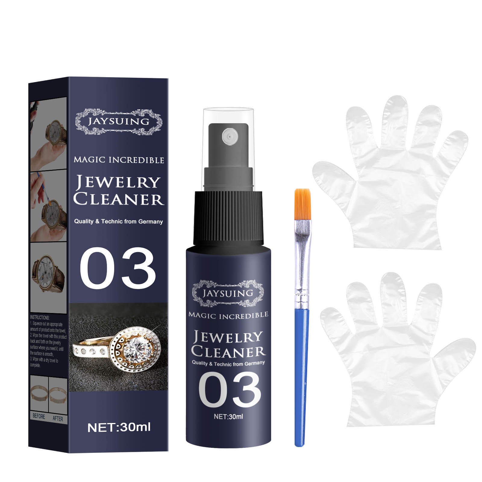 Jaysuing Jewelry Cleaner, Rust Decontamination Dial Cleaning Gold Watch Diamond Ring Cleaning Spray default title Home & Garden Home Goods Eprolo https://www.cyberehub.com
