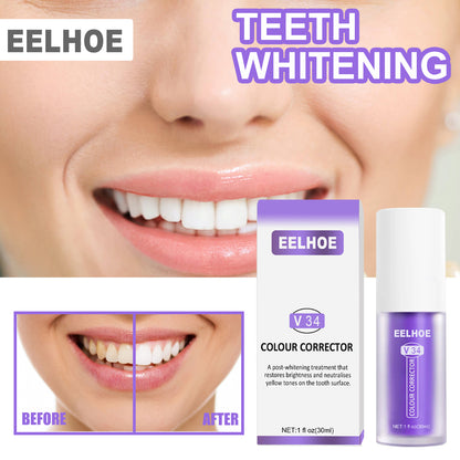 EELHOE V34 Colour Corrector, Mouth Shine White Clean Stains Shine White Teeth Purple Toothpaste Health Eprolo https://www.cyberehub.com
