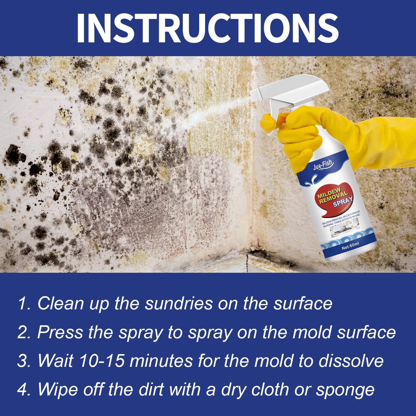 Jue-Fish Mildew Remover, Wall Toilet Wash Basin Mildew Removal Spray Home & Garden Home Goods Eprolo https://www.cyberehub.com