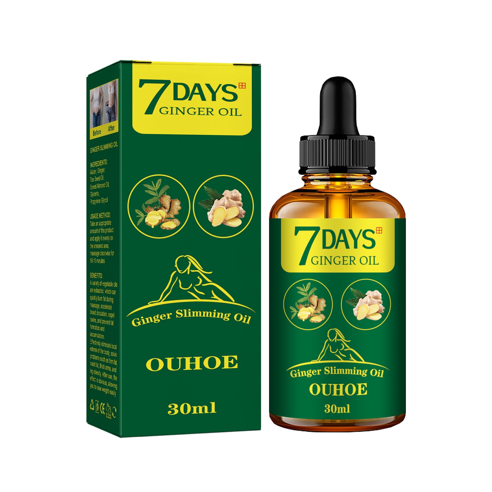Ginger Body Shaping Essential Oil, Shaping Body Tightening And Slimming Care Massage Essential Oil Health Eprolo https://www.cyberehub.com
