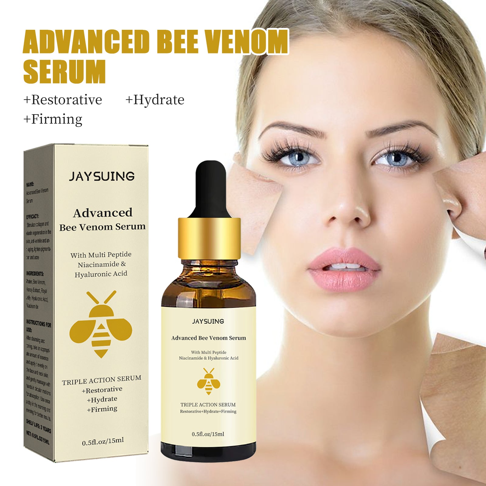 Jaysuing Bee Venom Essence, Reduces Lines Repair Dull Moisturizing Firming Skin Essence 15ml Health Eprolo https://www.cyberehub.com