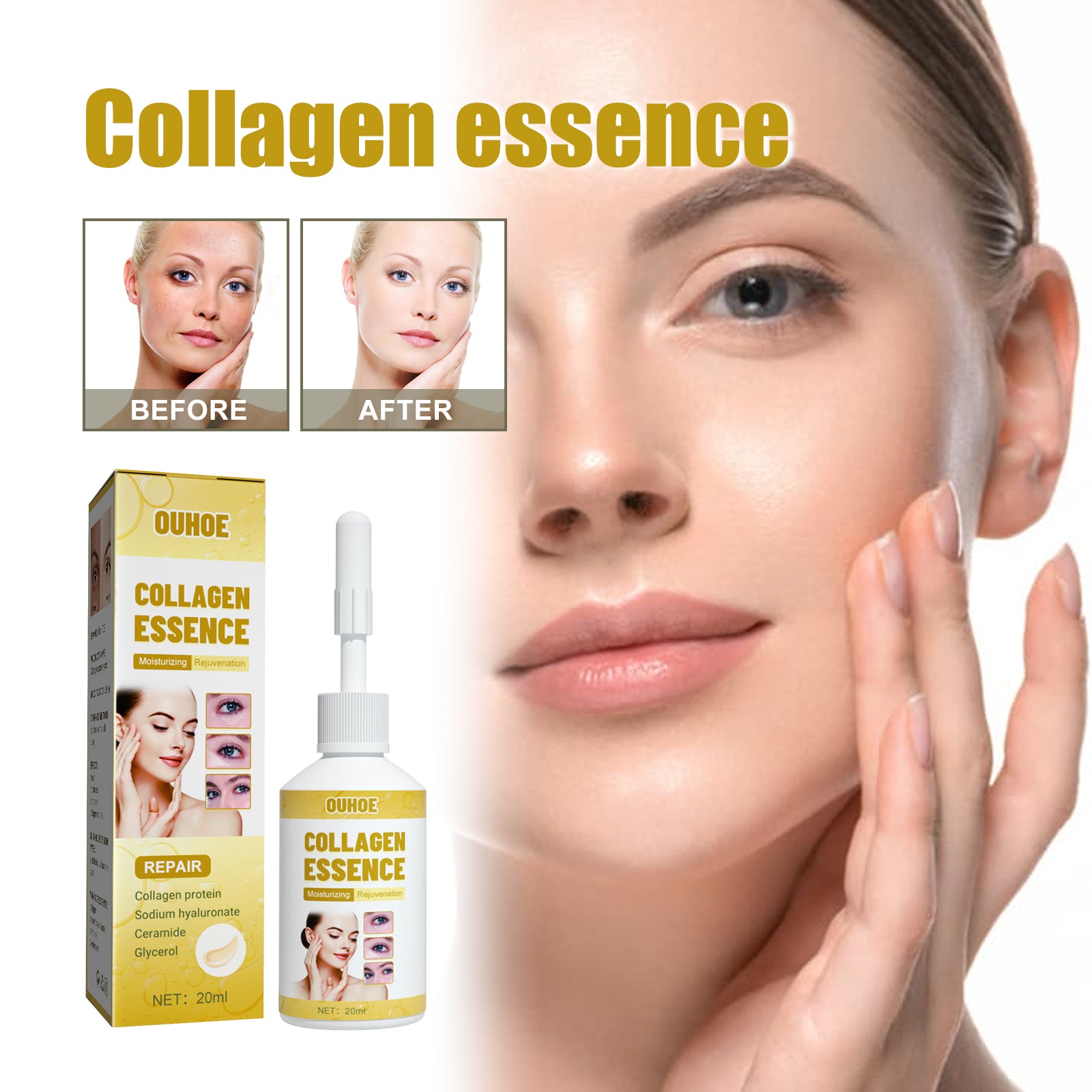 Collagen Essence, Shrinks Pores Hydrates Anti-Aging And Firming Skin Essence default title Health Eprolo https://www.cyberehub.com