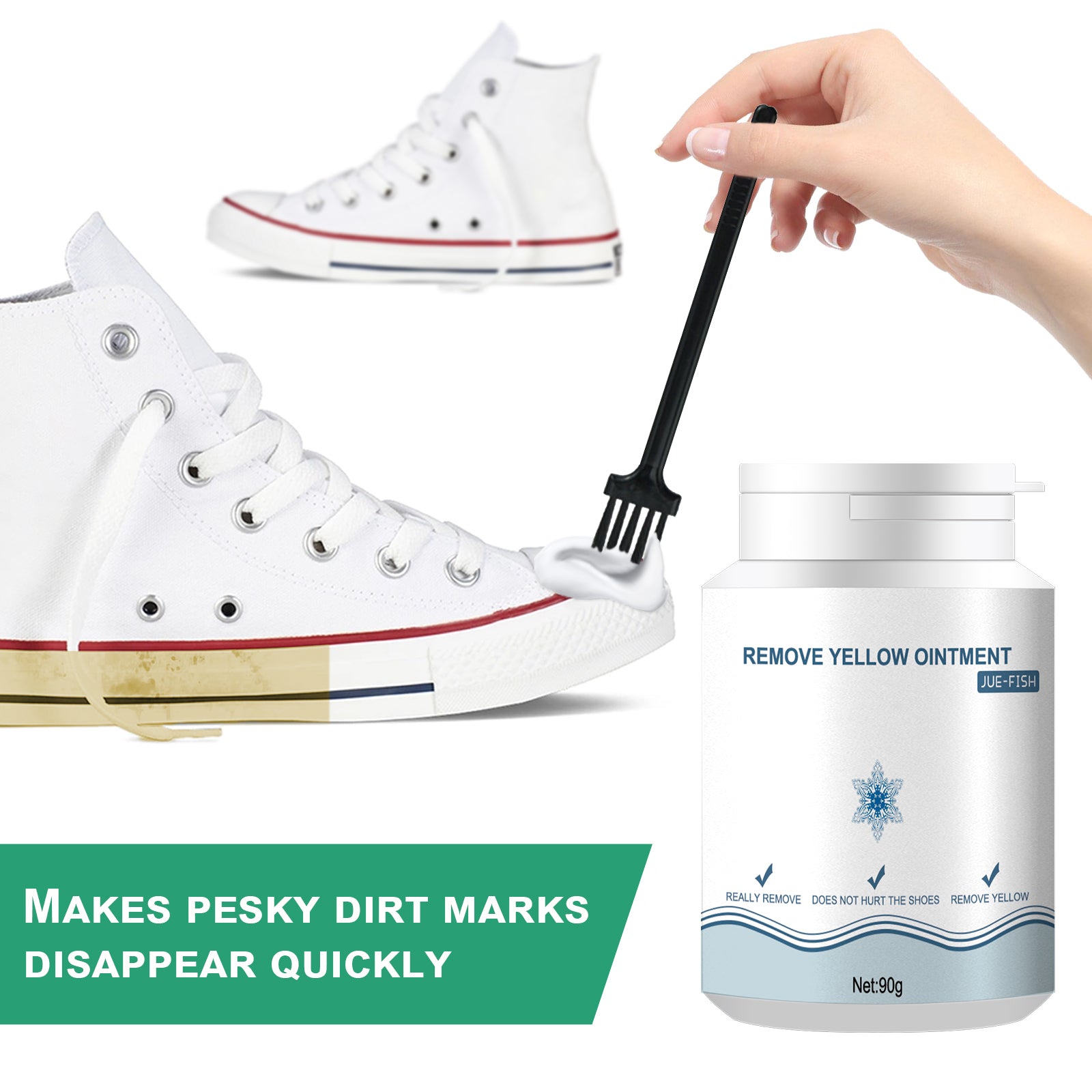 Jue-Fish Shoes Stain Removal Yellow Gel, Remove Oxidation To Clean Stains Yellow Edge Wash Free Gel Small White Shoes Home & Garden Home Goods Eprolo https://www.cyberehub.com