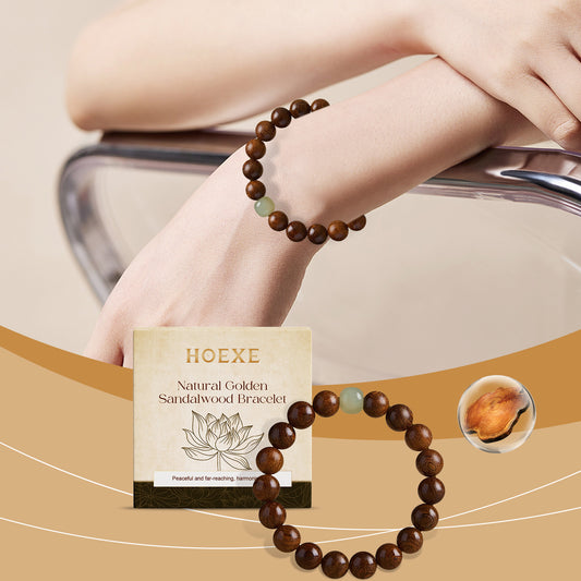 Gold Wire Sandalwood Bead String New Chinese Style Simple Minority Sense Ancient Style Style Play Decorative Bracelet HOEXE eprolo https://www.cyberehub.com